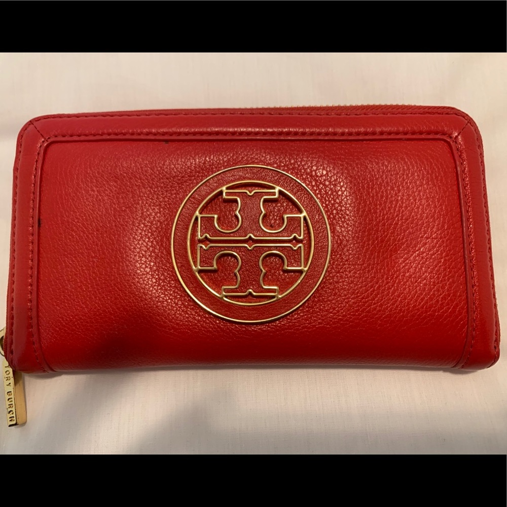 COPY - Red Tory Burch Zip around wallet